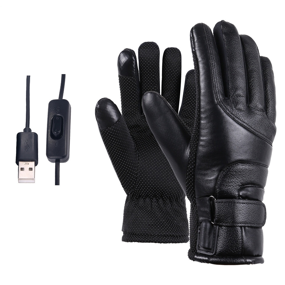 Electric heated windproof touch screen gloves