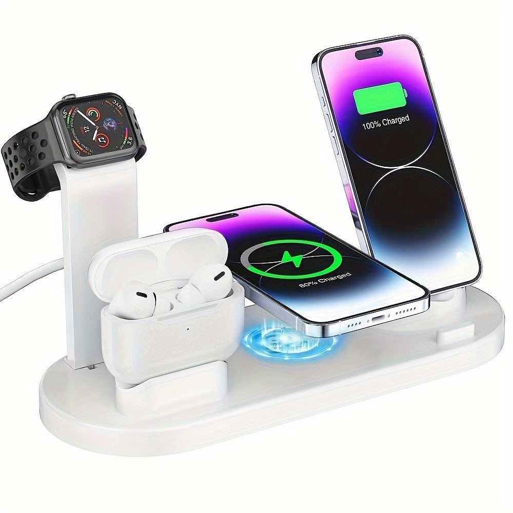 Fast Wireless Charging Station for iPhone 15, 14, 13, 12, 11/Pro/Max/Mini/Plus, X, XR, XS/Max, SE, 8/Plus, Airpods with Detachable Stand