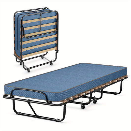 Gymax Portable Folding Bed with Memory Foam Mattress