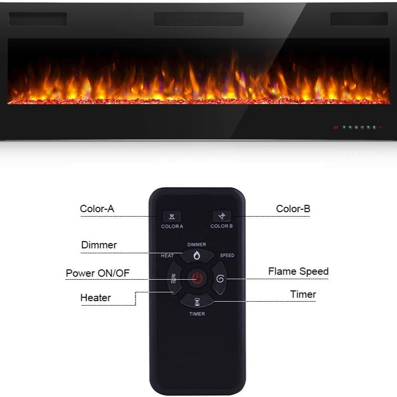 Xbeauty Electric Fireplace in-Wall Recessed and Wall Mounted