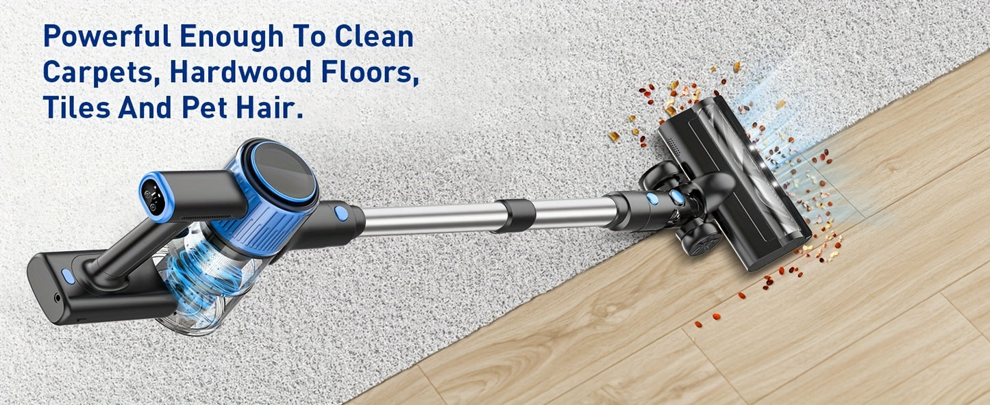 8-in-1 Cordless Stick Vacuum with Powerful 28Kpa Suction, 40-Min Runtime