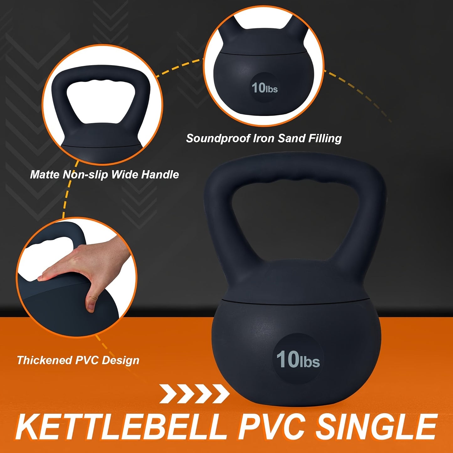 Soges PVC One-Piece Kettlebell With Wide Handles