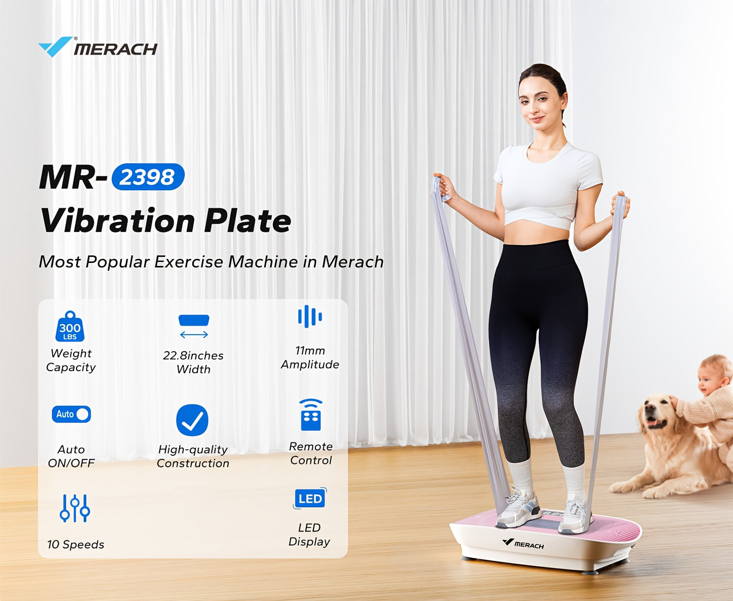 Whole Body Workout MERACH Vibration Plate Exercise Machine