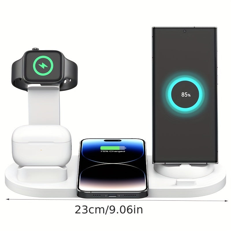 Fast Wireless Charging Station for iPhone 15, 14, 13, 12, 11/Pro/Max/Mini/Plus, X, XR, XS/Max, SE, 8/Plus, Airpods with Detachable Stand