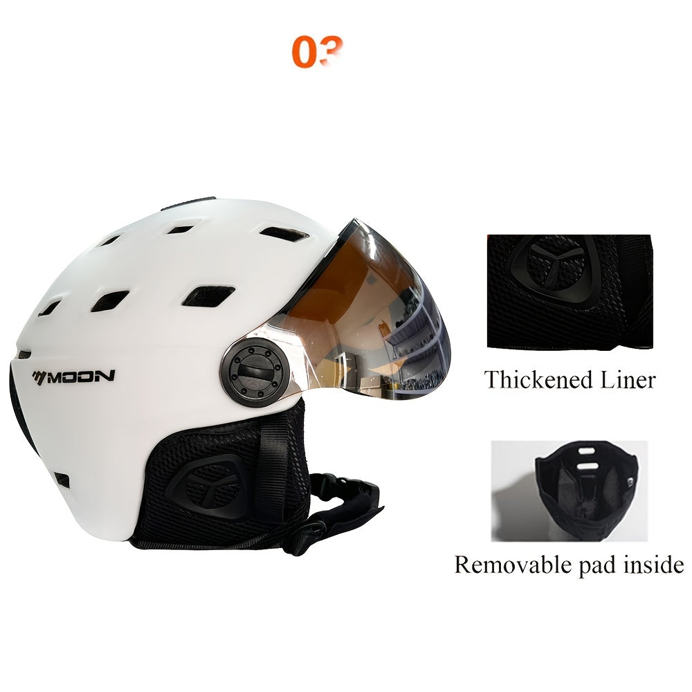 MOON Skiing Helmet With Goggles