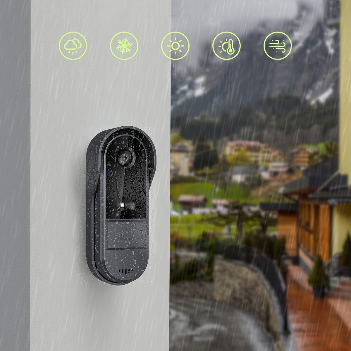 Tuya Smart 1pc HD Video Doorbell - Wi-Fi Enabled