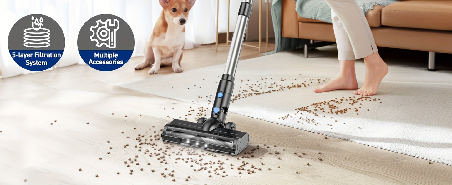 8-in-1 Cordless Stick Vacuum with Powerful 28Kpa Suction, 40-Min Runtime