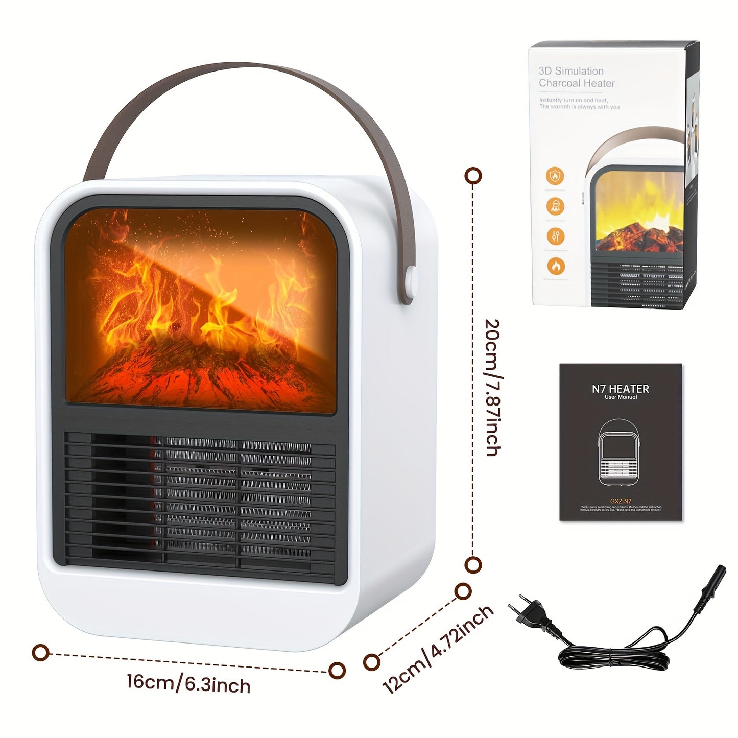 Electric Fireplace Heater with Overheat Protection