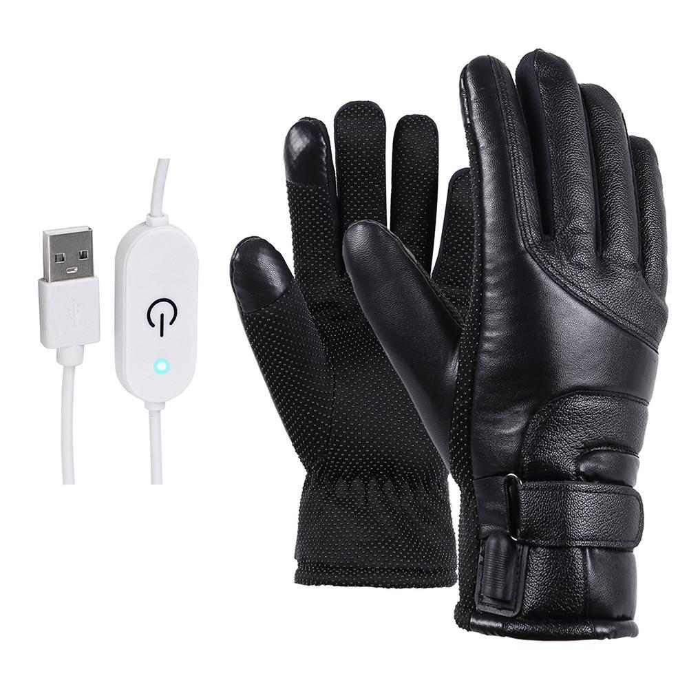 Electric heated windproof touch screen gloves