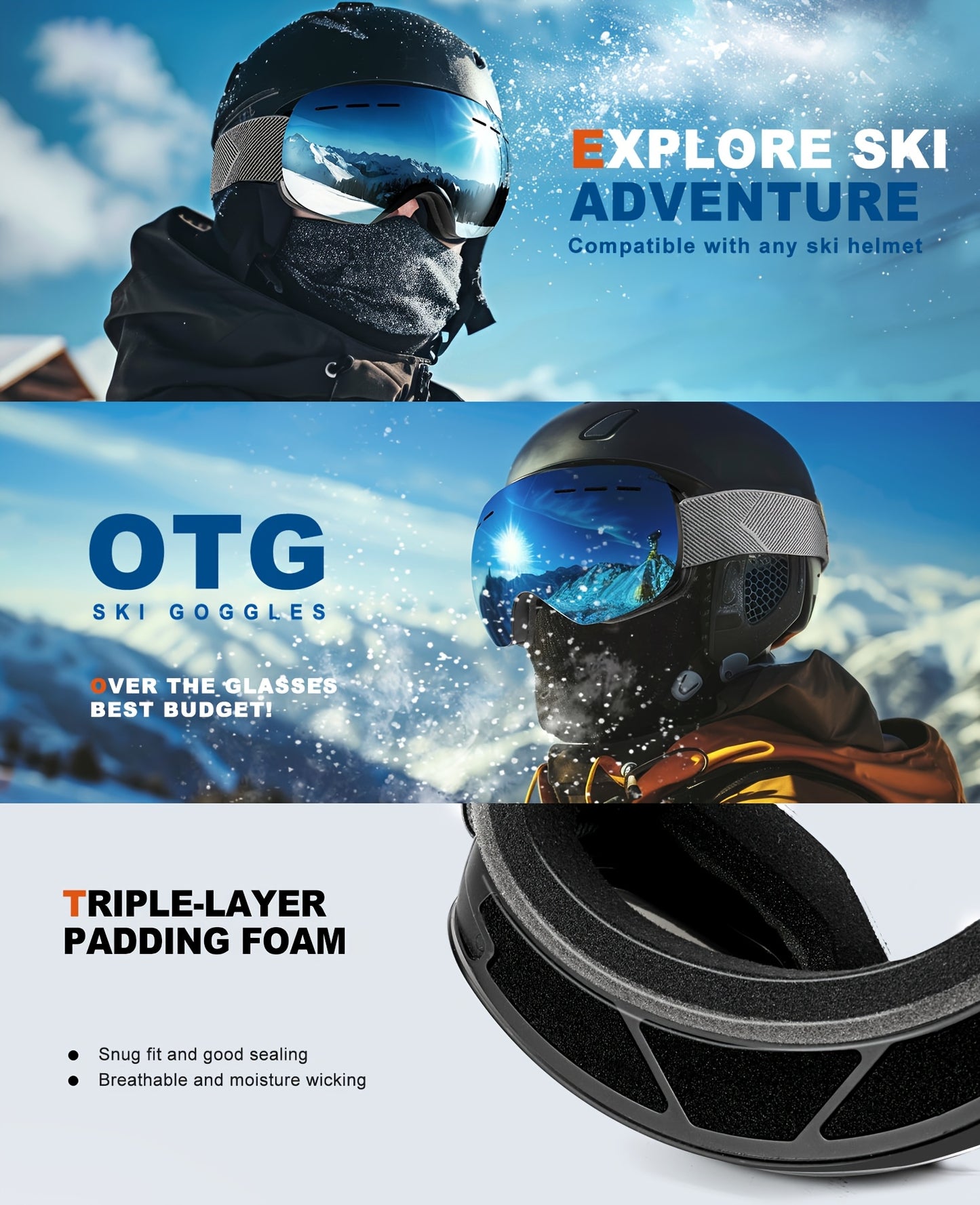 Adult Anti-Fog Ski Goggles | 2 Pairs