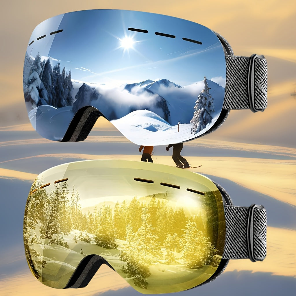 Adult Anti-Fog Ski Goggles | 2 Pairs