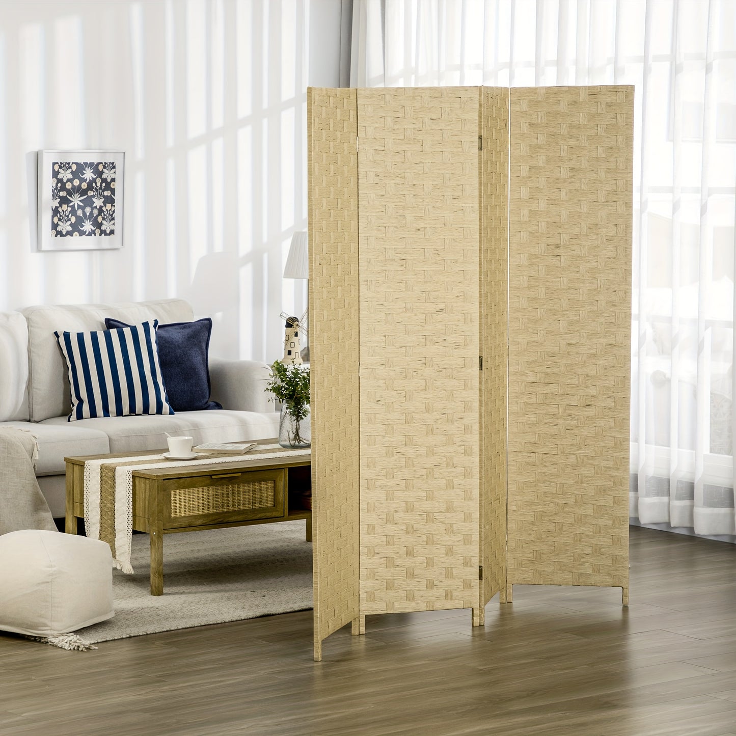 5.6 Ft. Tall 4-Panel Room Divider