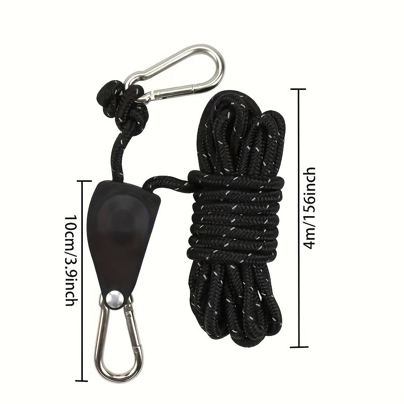 Outdoor Pulley Adjuster, Metal Lifting Pulley Reflective Wind Rope