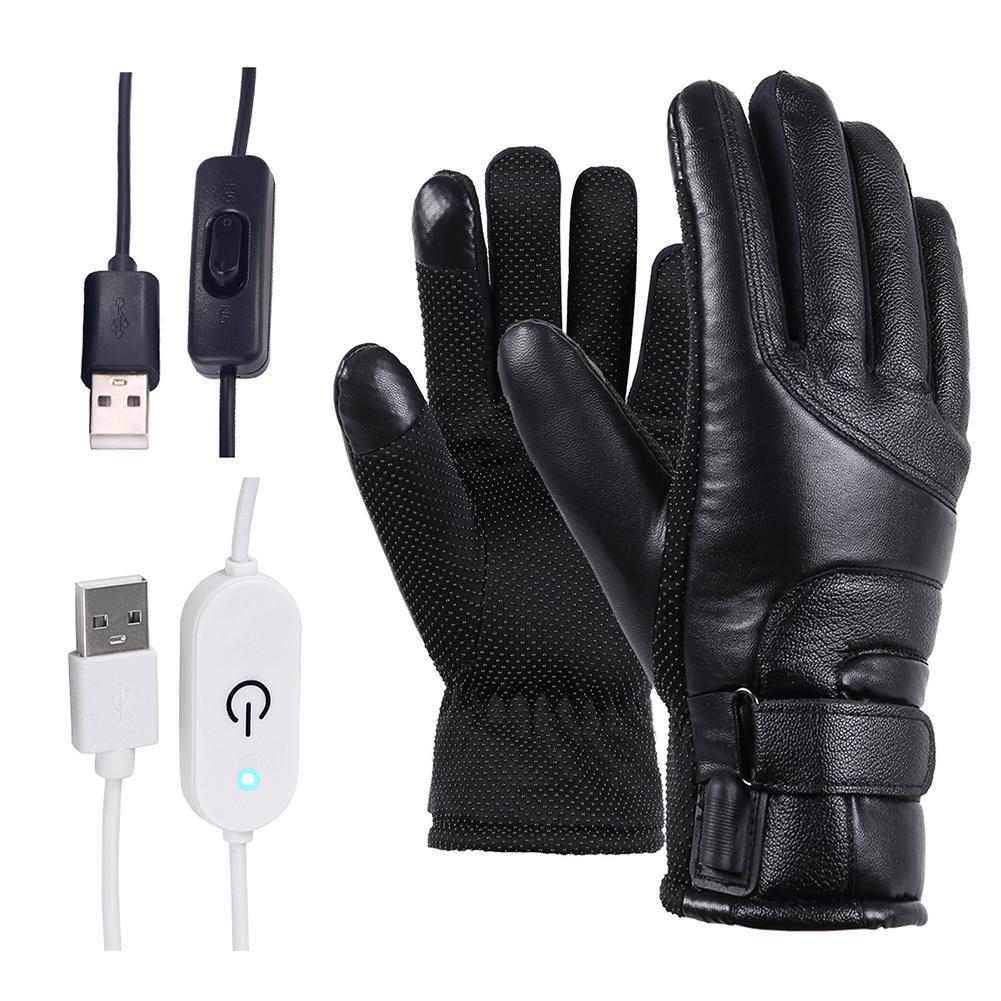 Electric heated windproof touch screen gloves