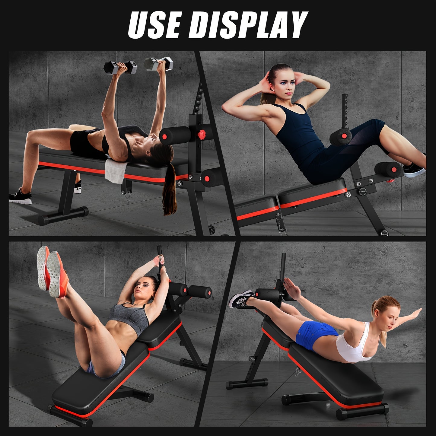 Soges Folding Sit-Up Bench, Weight Bench For Full Body Workout