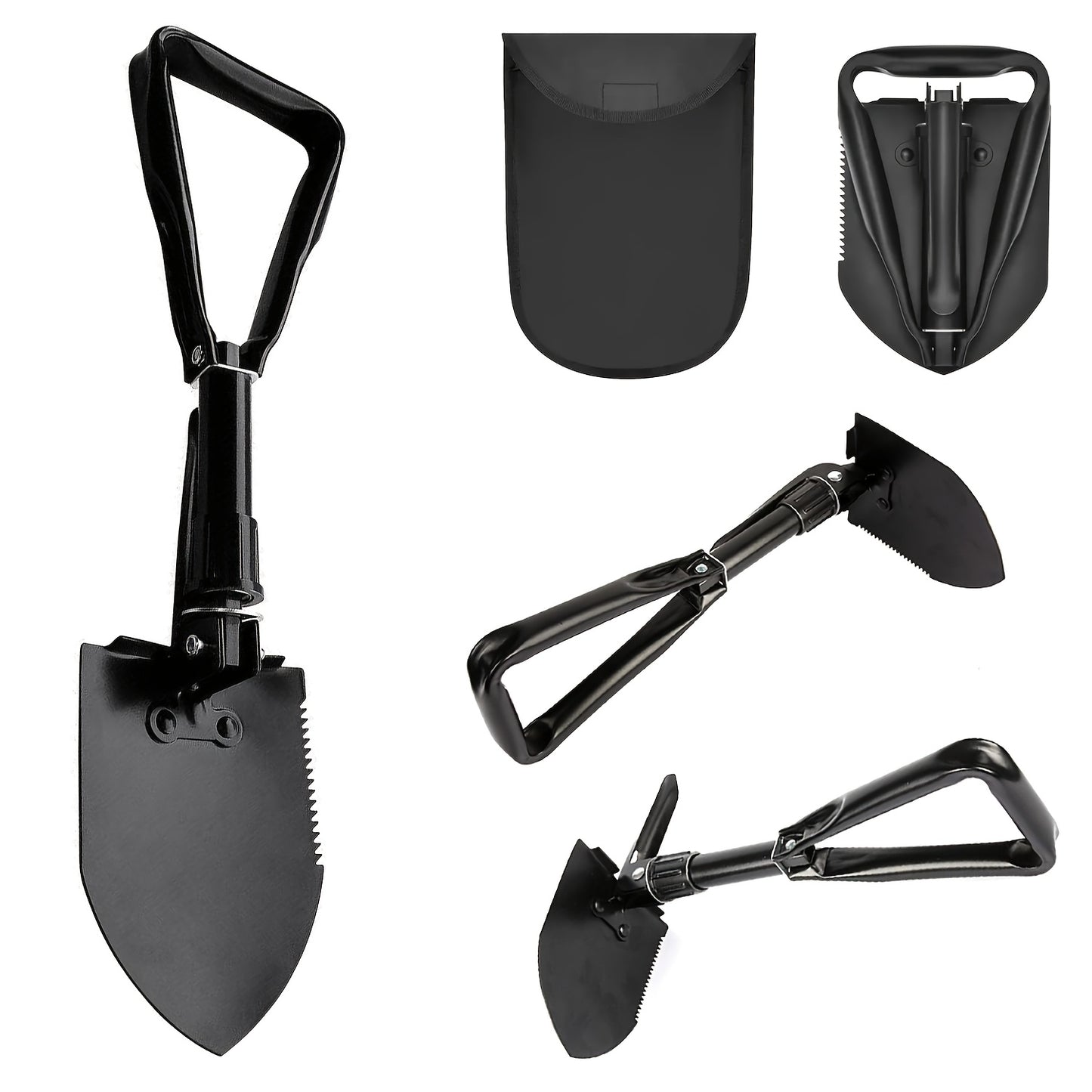 18.5" Folding Shovel, Portable Metal Snow Shovel