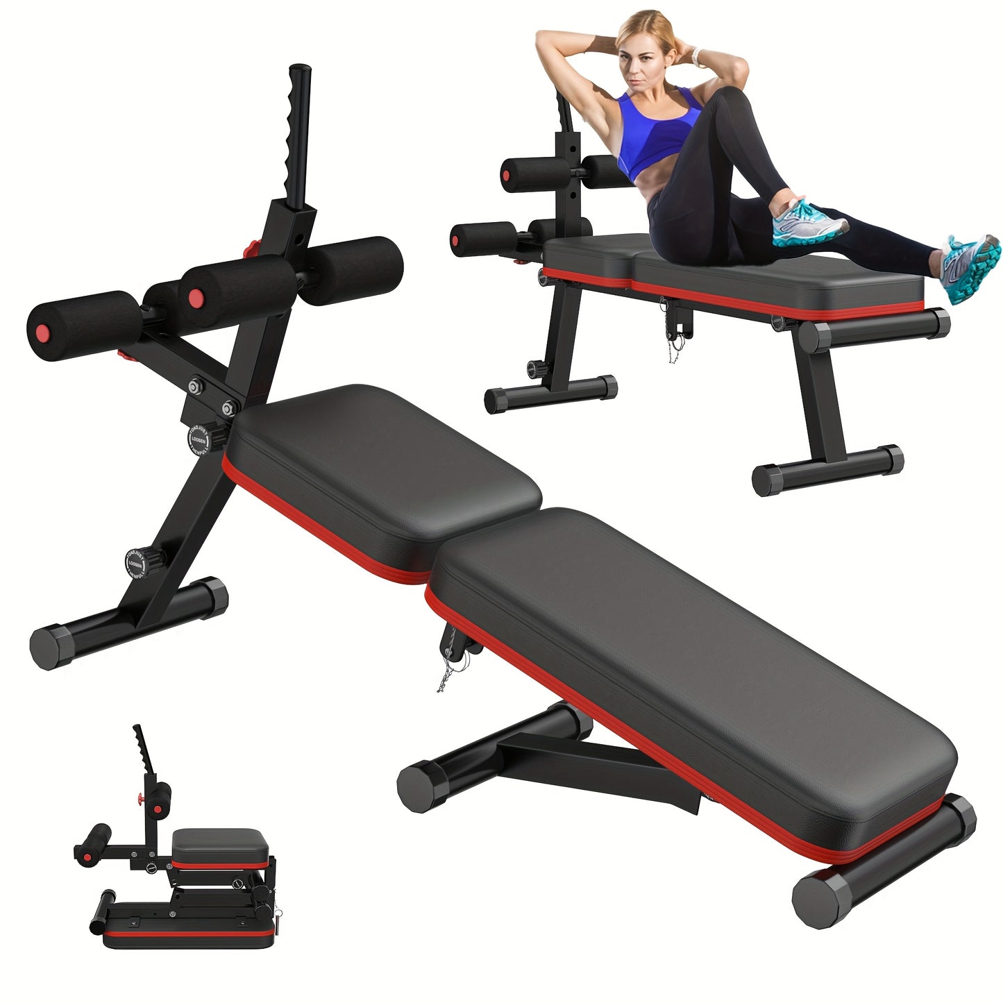 Soges Folding Sit-Up Bench, Weight Bench For Full Body Workout