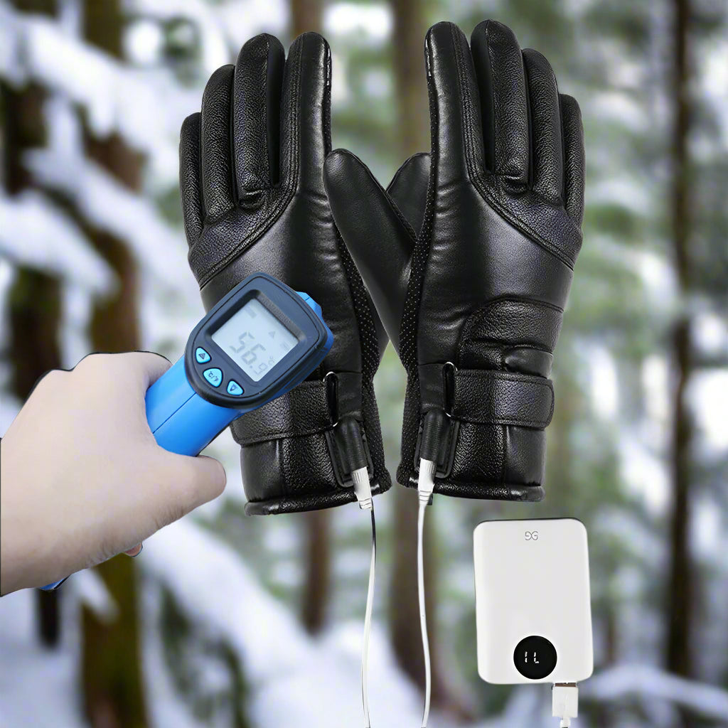 Electric heated windproof touch screen gloves