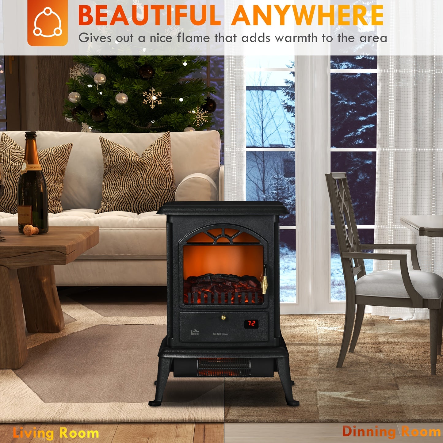 HOMCOM 22" Infrared Electric Fireplace Stove