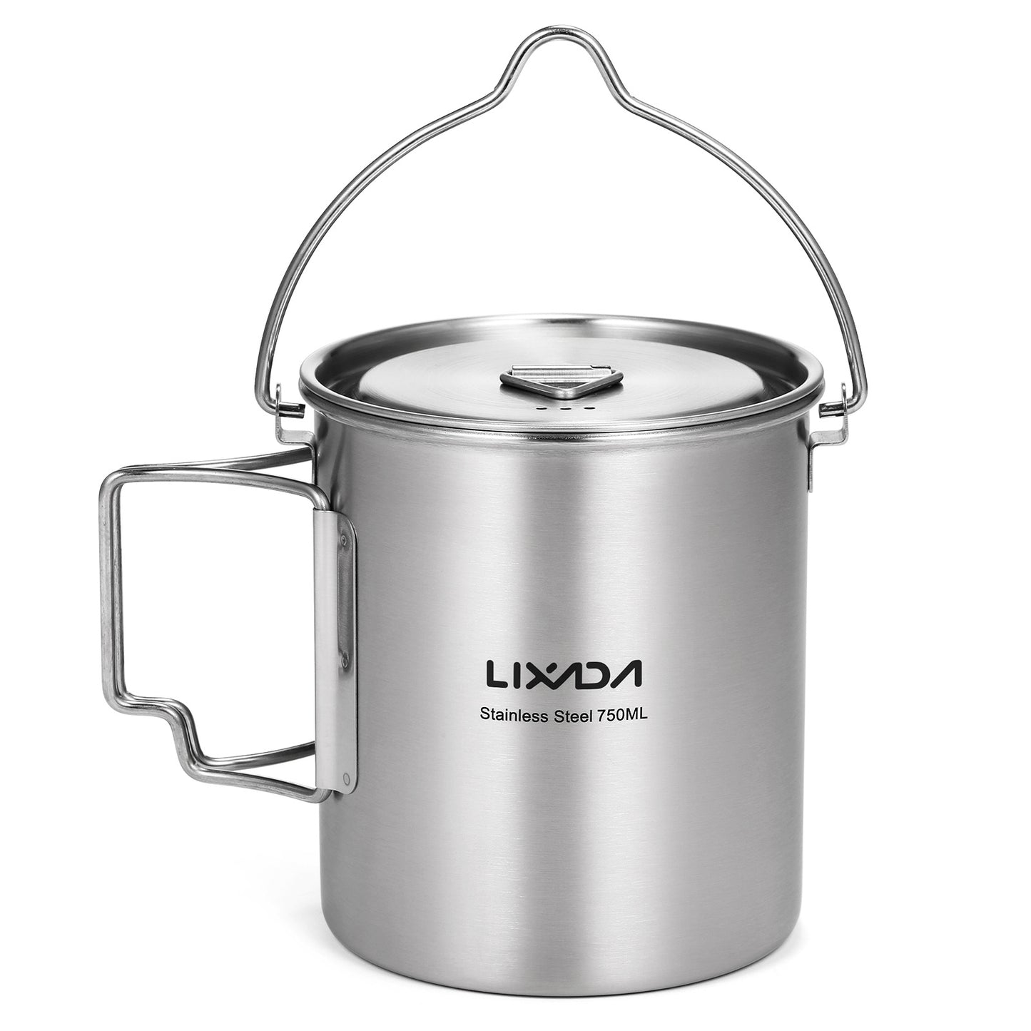 Lixada Stainless Steel Water Mug with Lid and Foldable Handle