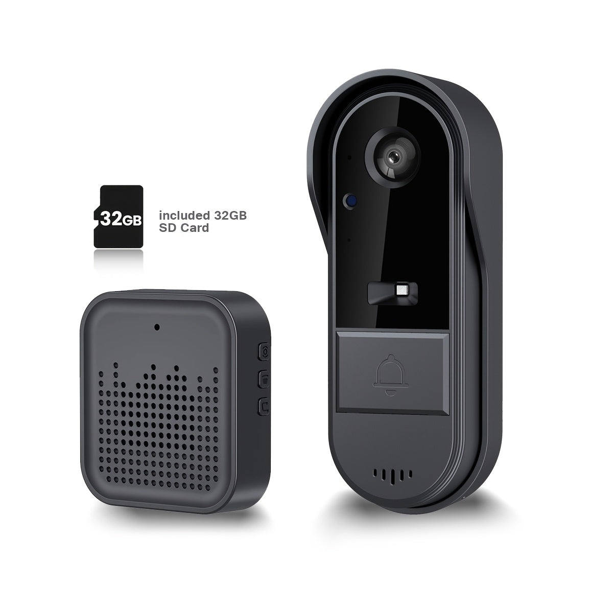 Tuya Smart 1pc HD Video Doorbell - Wi-Fi Enabled