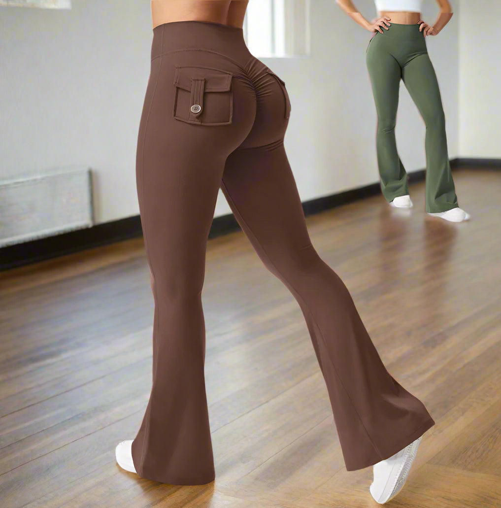 Yoga Fitness Flared Pants With Pockets