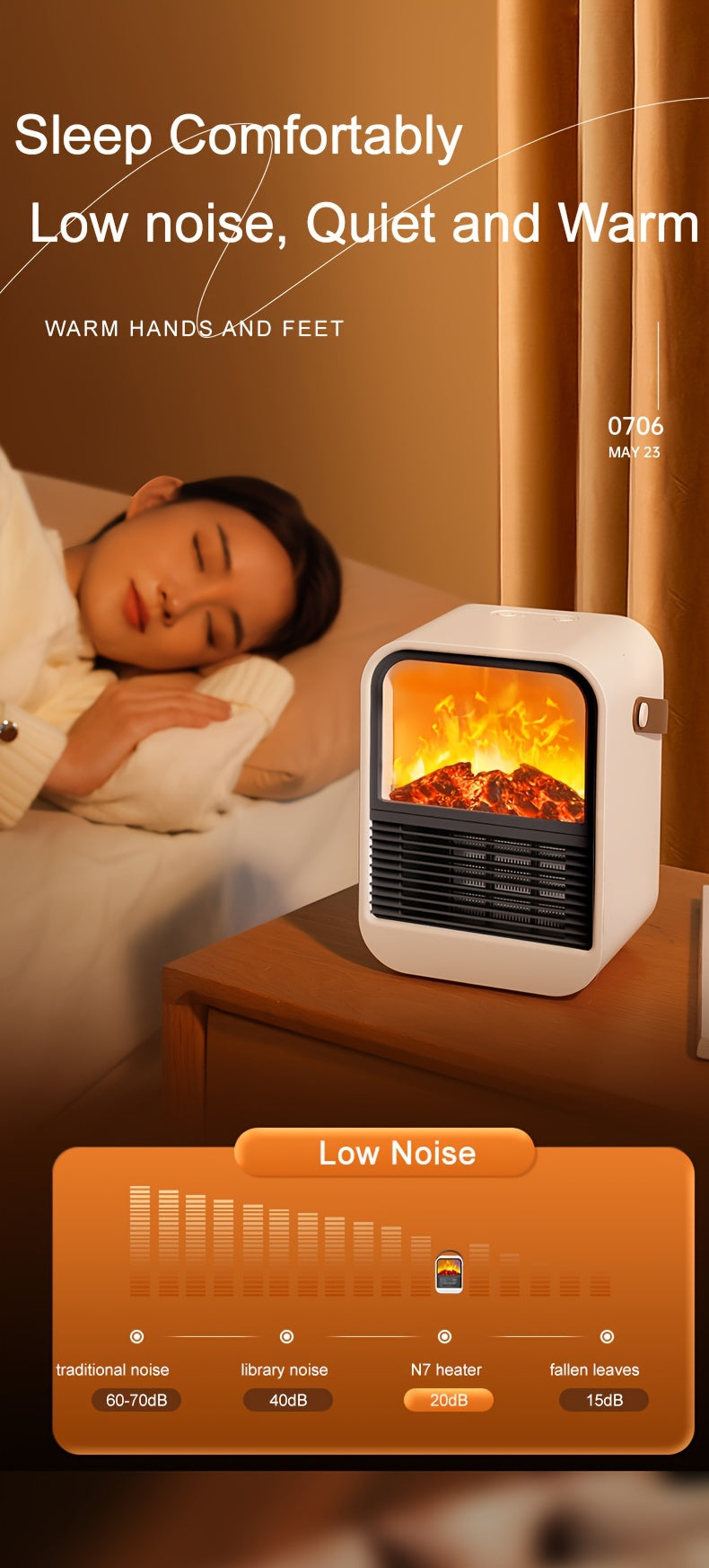 Electric Fireplace Heater with Overheat Protection