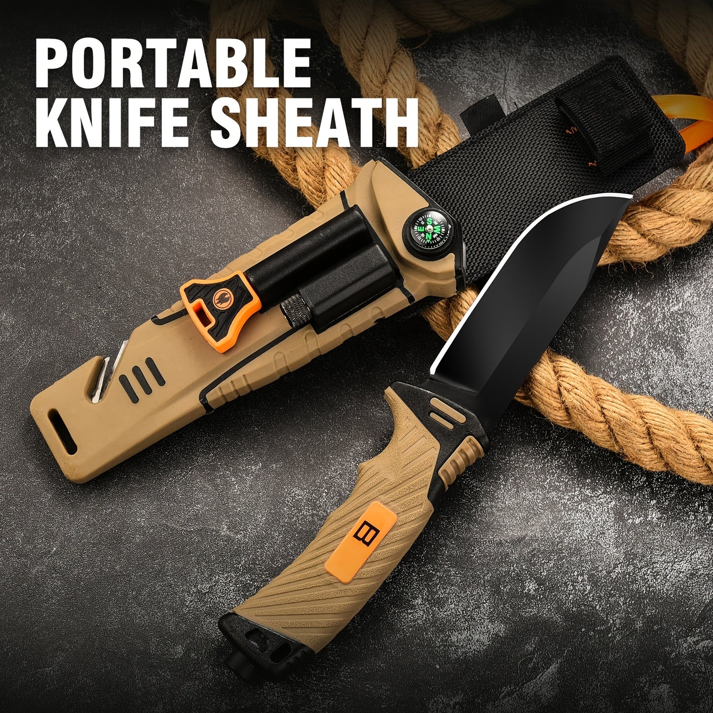 Tactical Survival Knife Set with Fire Starter