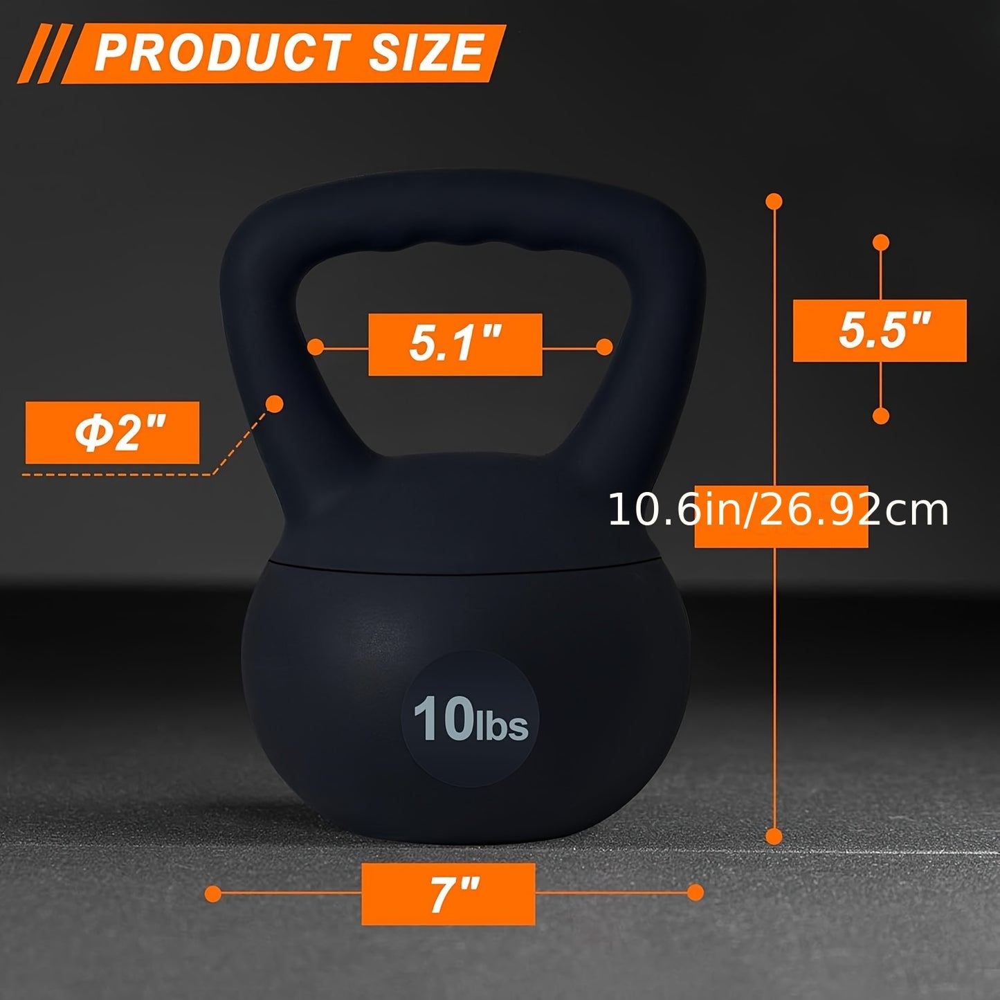 Soges PVC One-Piece Kettlebell With Wide Handles