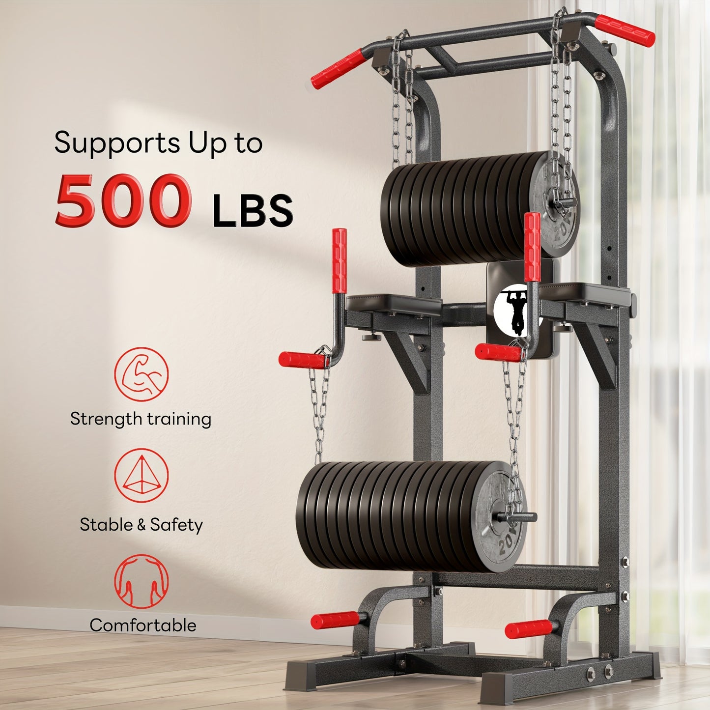 Everyday Strength, Soges Power Tower Adjustable Pull-Up Bar & Dip Stand