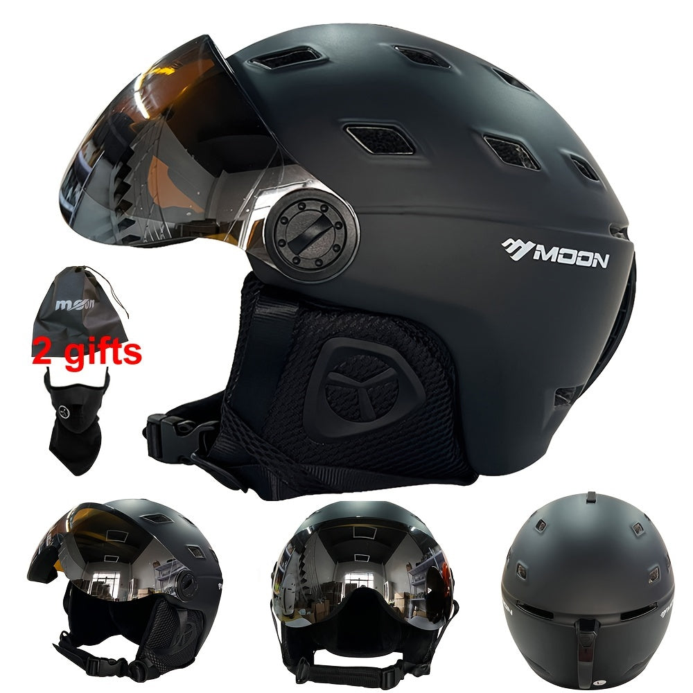 MOON Skiing Helmet With Goggles