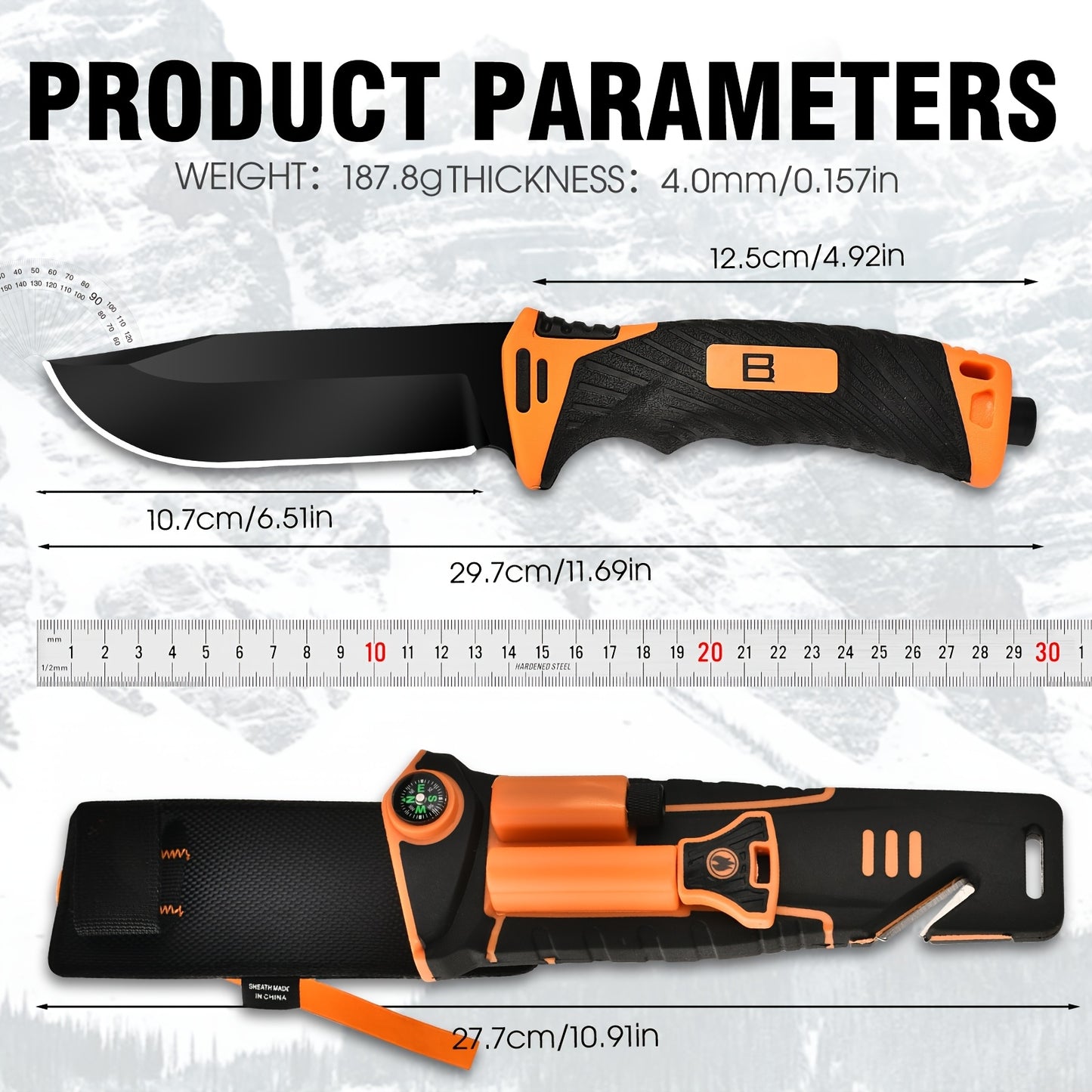 Tactical Survival Knife Set with Fire Starter