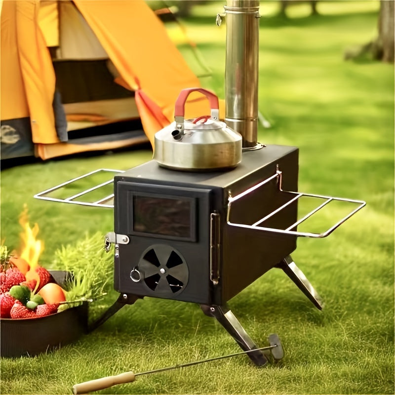 Portable Camping Wood Burning Stoves 403 carbon steel with Chimney Pipes