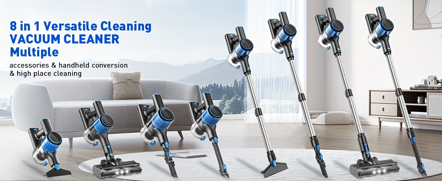 8-in-1 Cordless Stick Vacuum with Powerful 28Kpa Suction, 40-Min Runtime