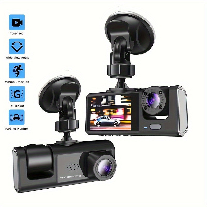 Vavupo 1080P Triple Dash Cam for Cars