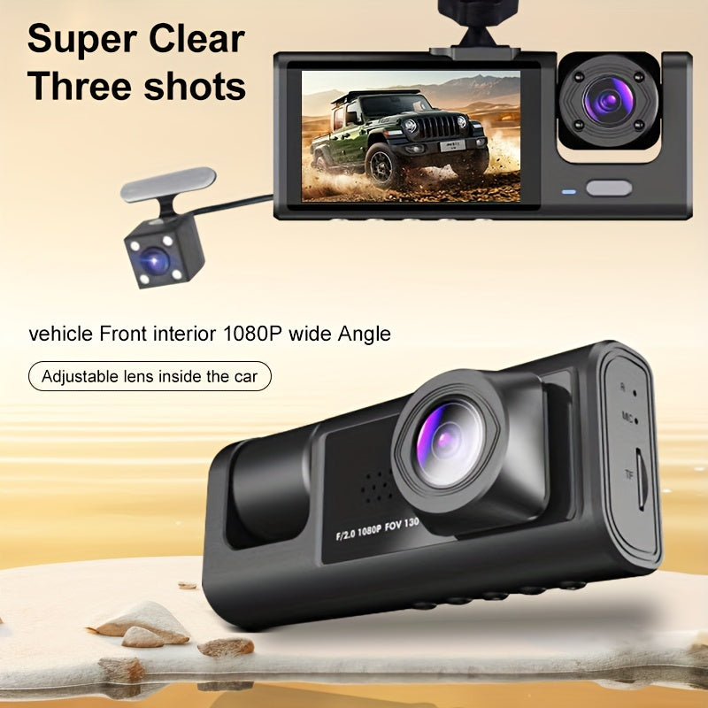 Vavupo 1080P Triple Dash Cam for Cars