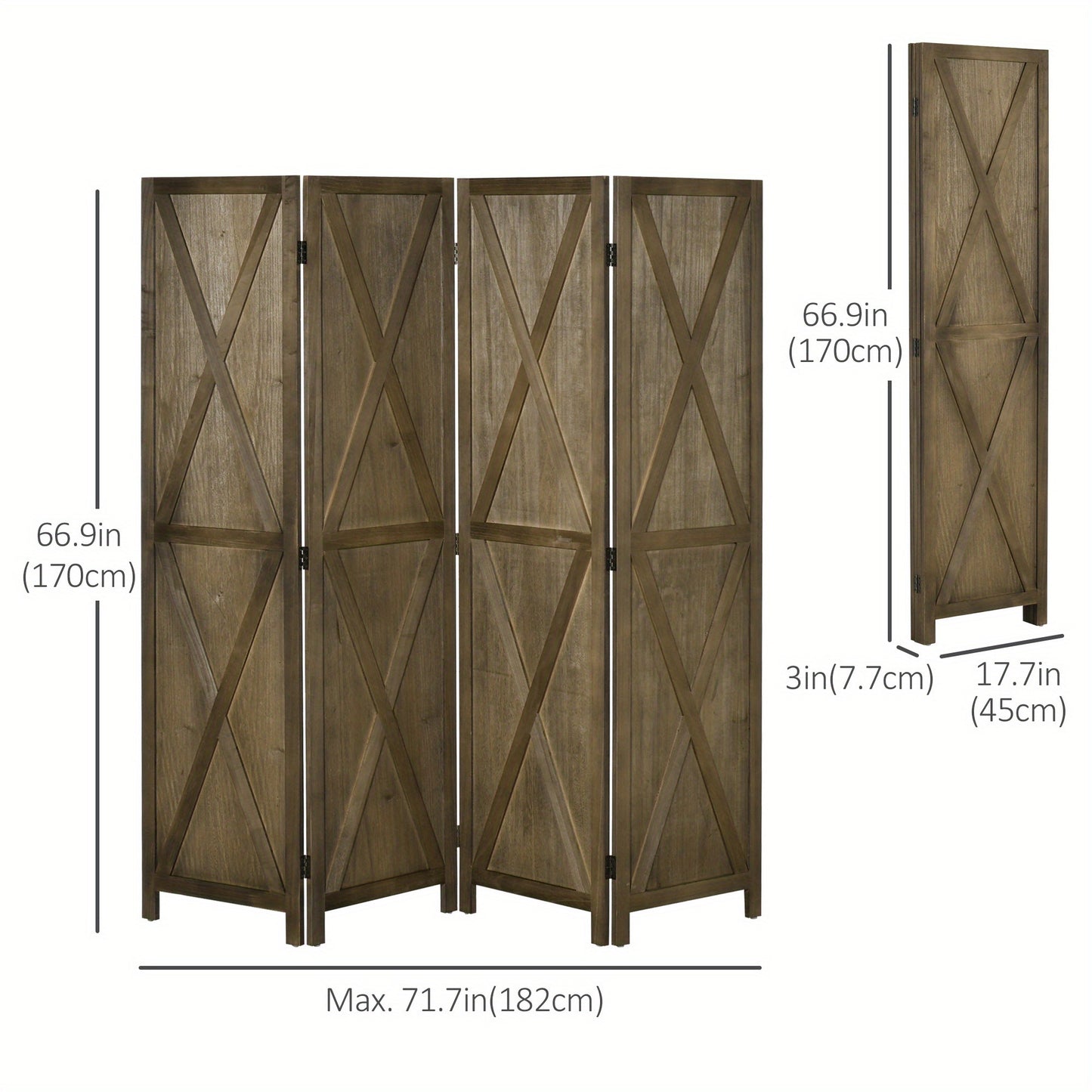 HOMCOM 4 Panel Room Divider, 5.6 Ft Folding Privacy Screen