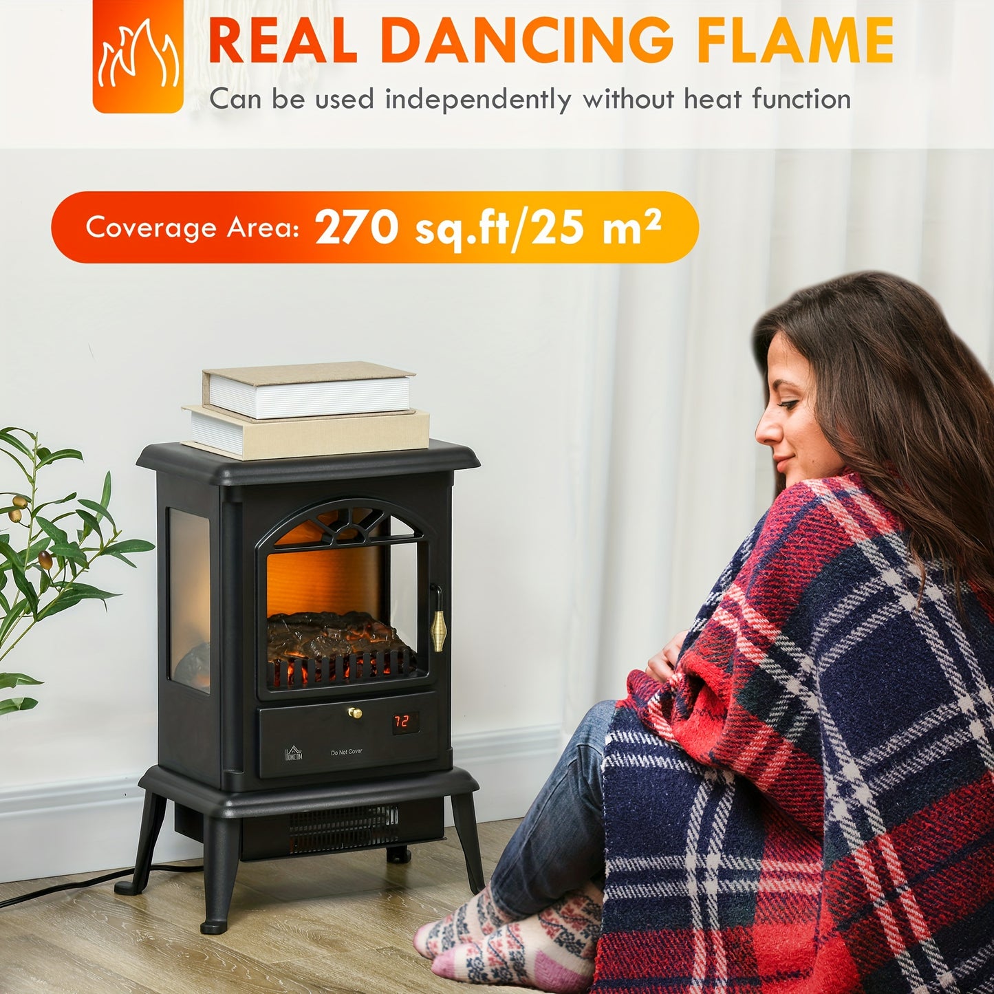 HOMCOM 22" Infrared Electric Fireplace Stove