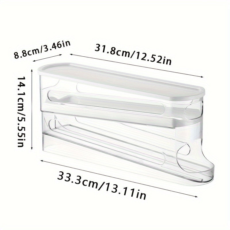 Space-Saving Double-Layer Rolling Egg Storage Box