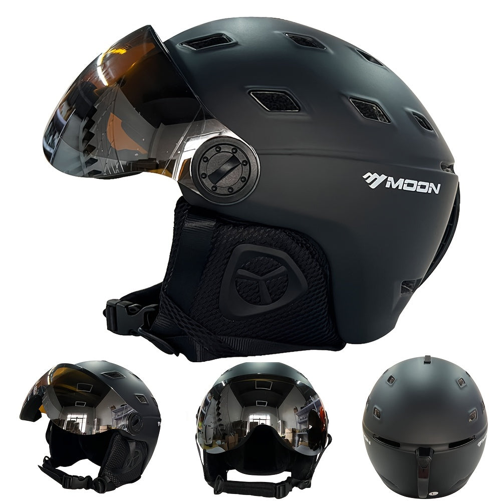 MOON Skiing Helmet With Goggles