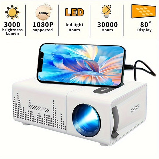 Mini Home Theater HD Projector, Remote Control, Supports Smartphone Screen Sharing