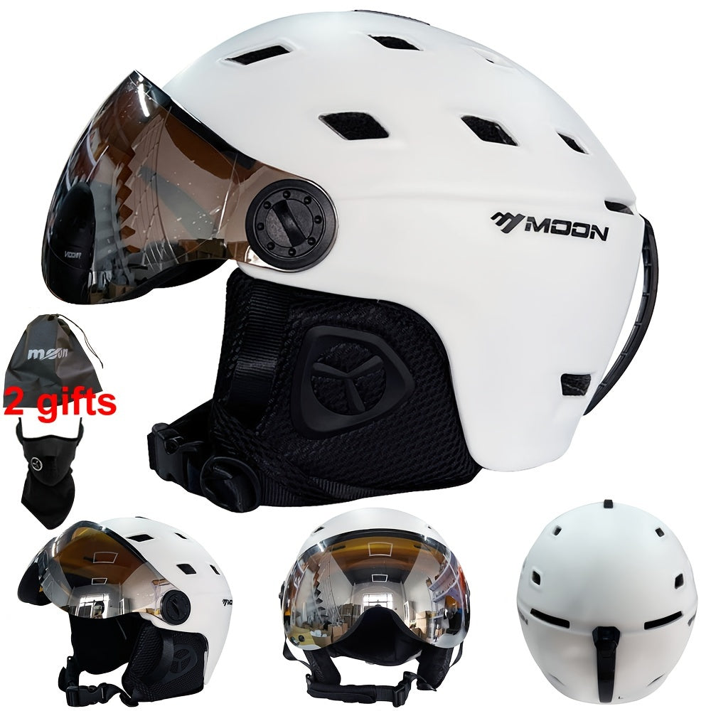 MOON Skiing Helmet With Goggles